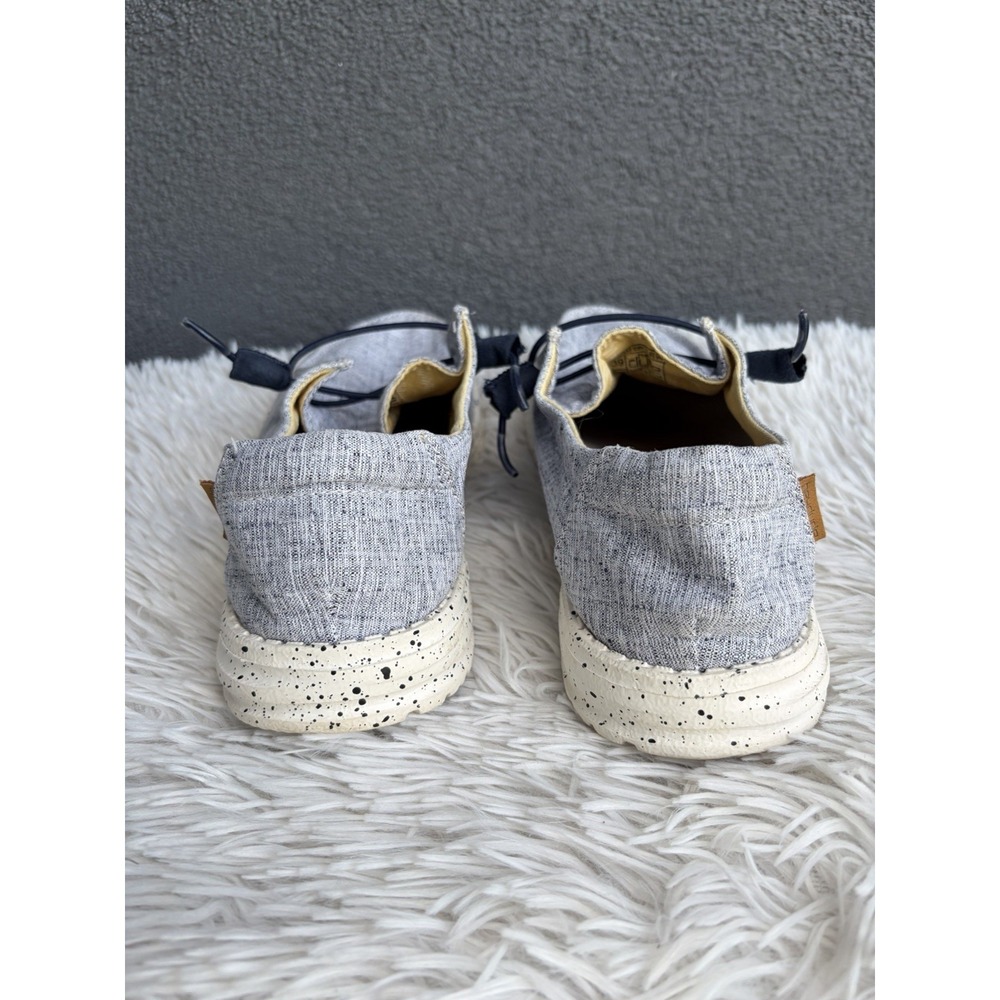 Hey Dude Wendy Shoes Womens Size 8 Chambray White Blue Slip On Comfort Loafers - Picture 5 of 11